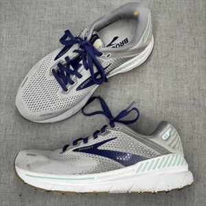Brooks Adrenaline 22 Shoes Grey Purple Mesh Running Sneaker Size 8.5 EXTRA WIDE